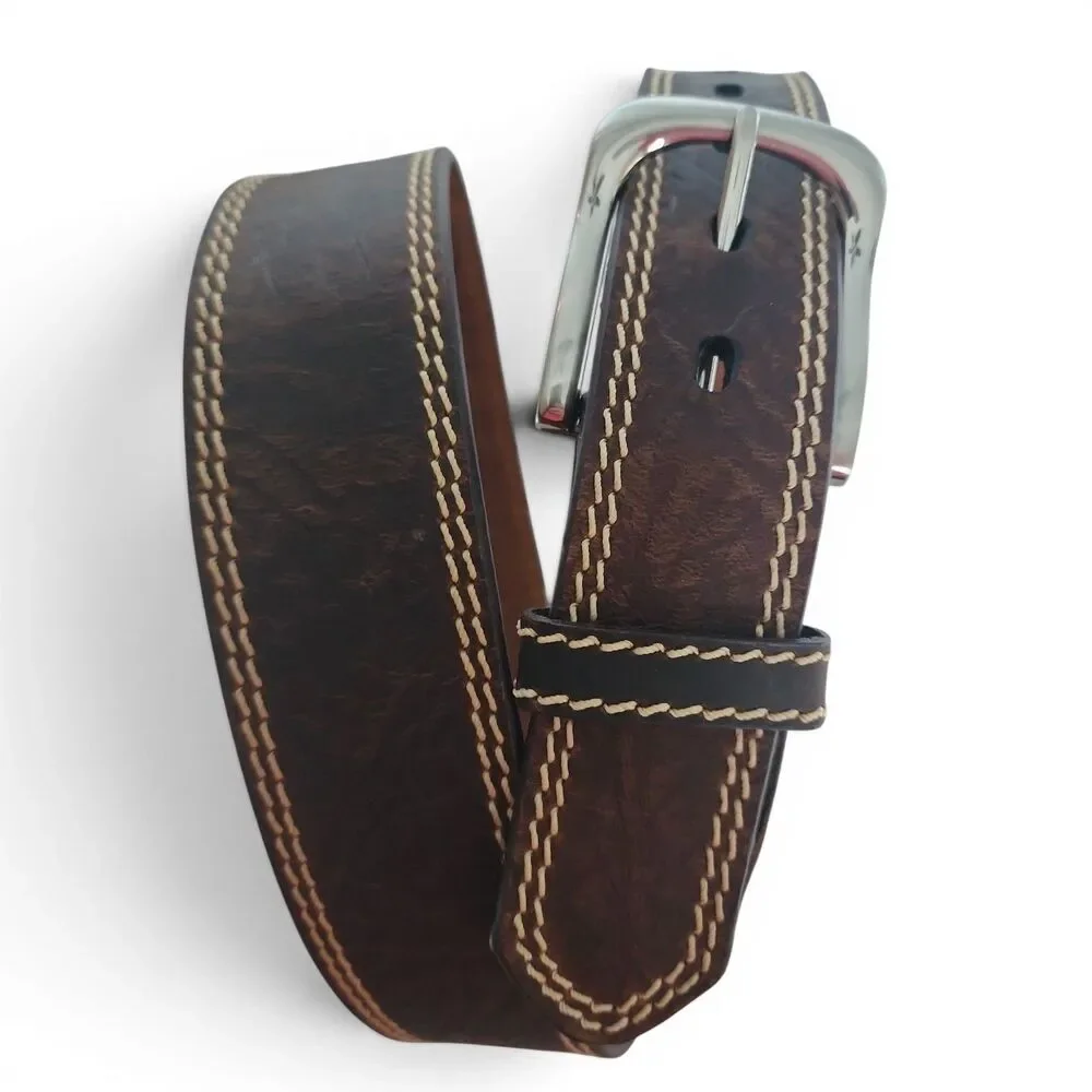 Ranger Belt Company WF-39 Distress Brown Leather Tapered Belt Size , 42, 46